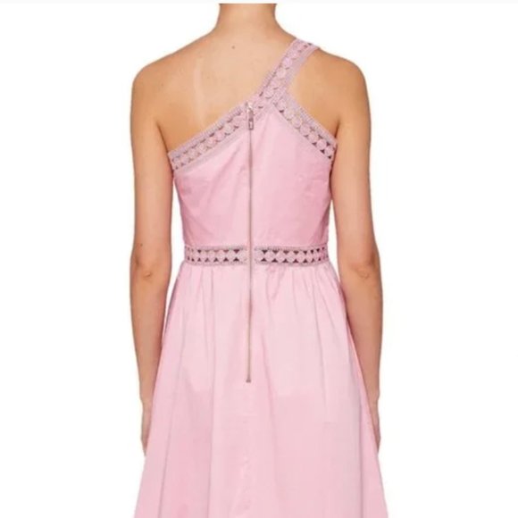 Ted Baker Kallii One Shoulder Pink Asymmetric Cotton Dress Size M NWT - Picture 6 of 8